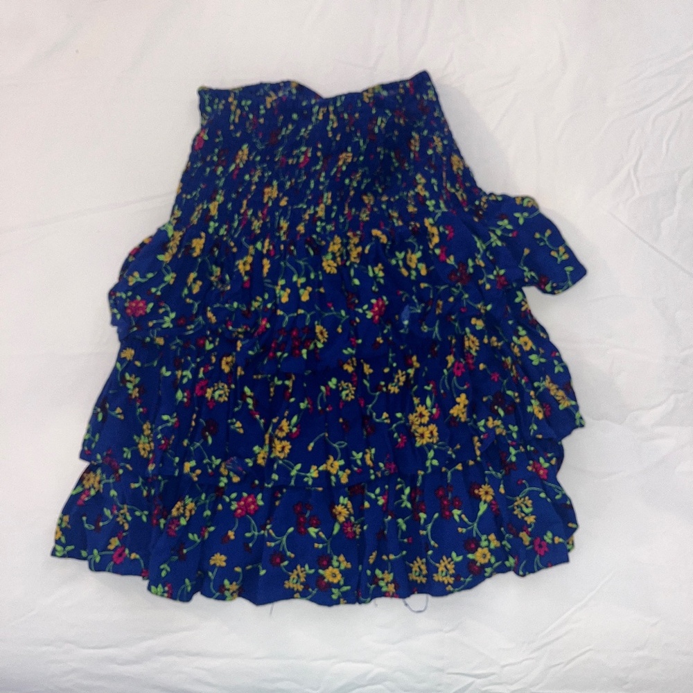 Maje Floral Print Blue Mini Skirt